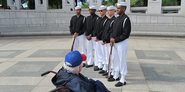 Military Personnel Gathered to Honor Edwin Aley and Vets