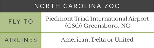 North Carolina Zoo Trip Flight Times