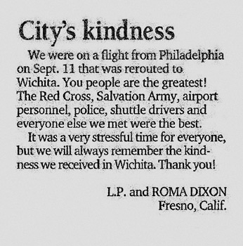 city's Kindness newspaper clipping