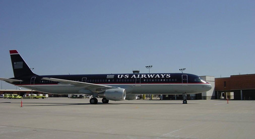 us airways plane on tarmac