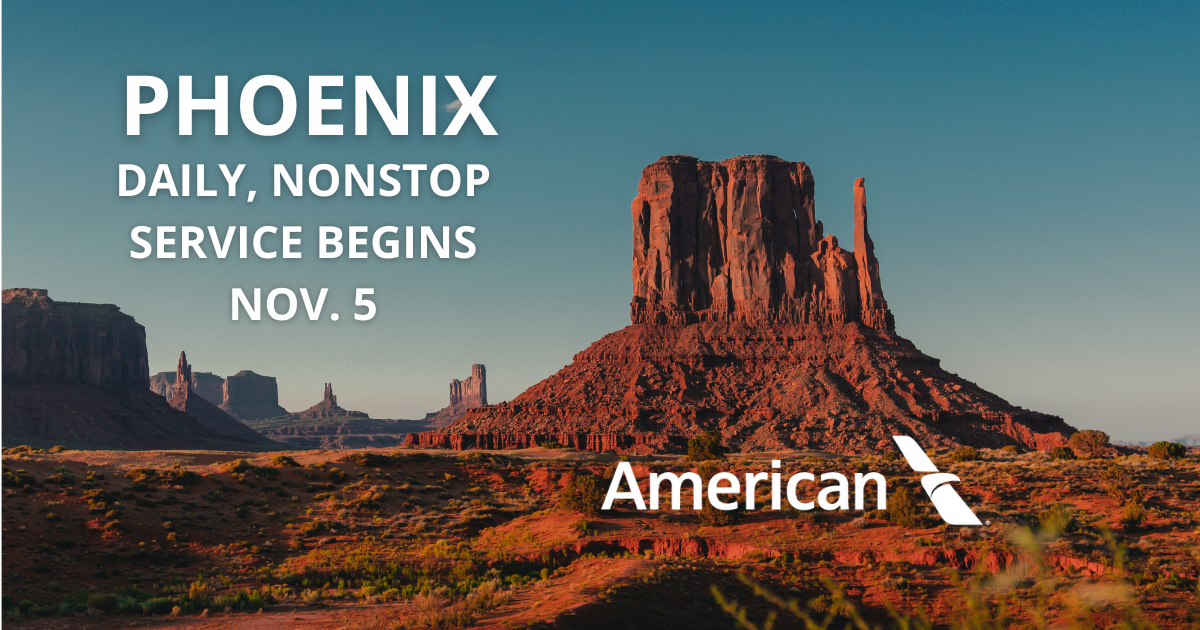 Daily, Nonstop Flights to Phoenix begin Nov. 5