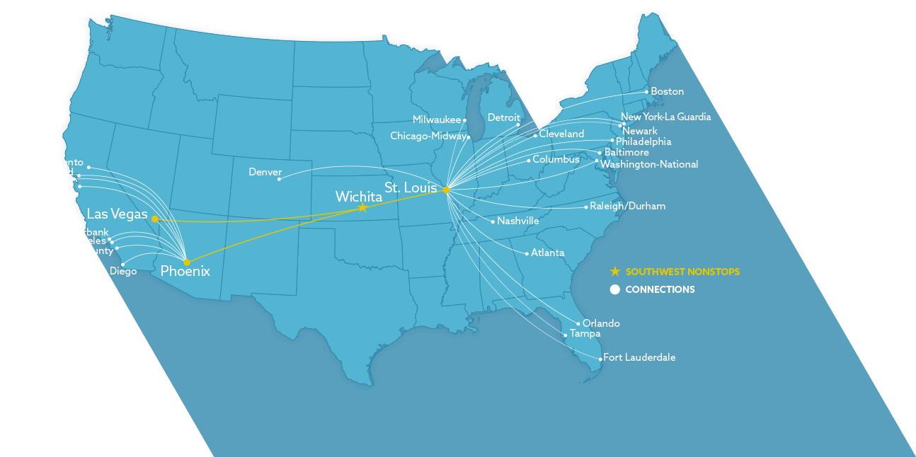Map of Southwest connections